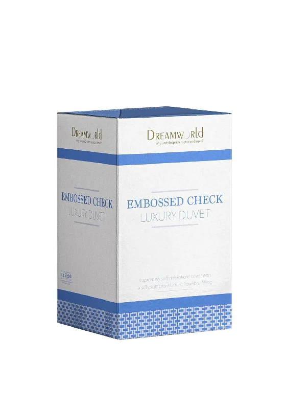 Final Clearance Dreamworld Embossed Check Luxury Duvet 4.5 Tog
