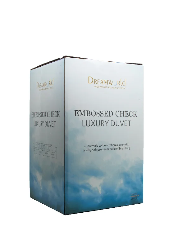 Weekend Only Sale Dreamworld Embossed Check Luxury Duvet, 13.5 Tog