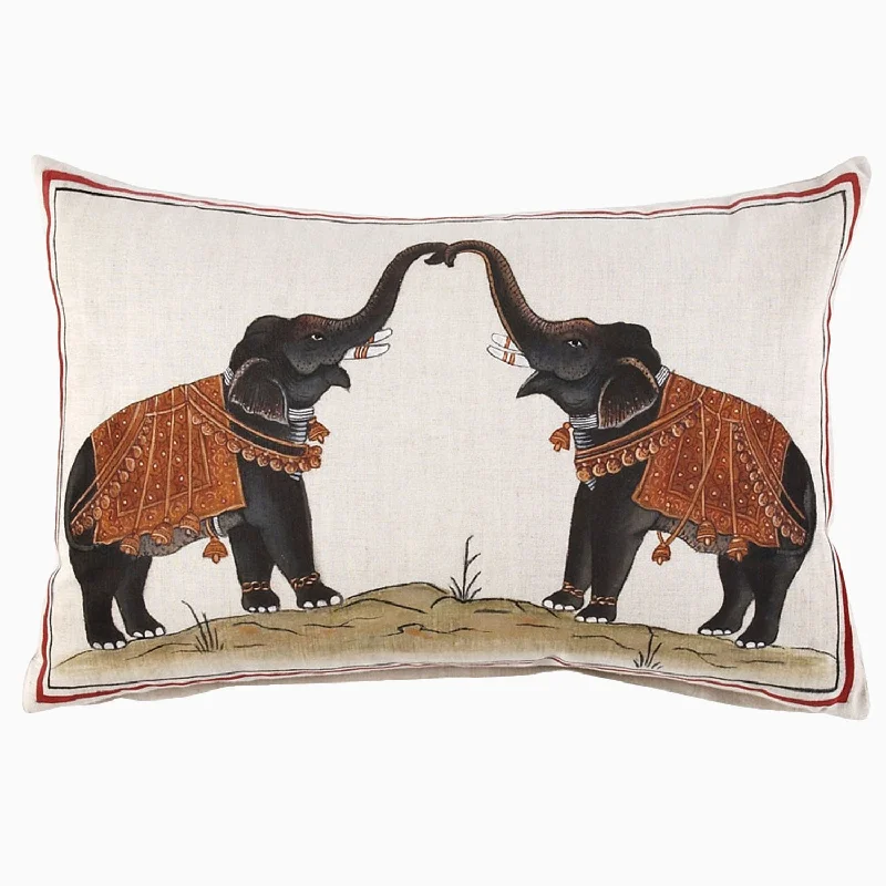 Seasonal Sale Two Elephants Decorative Pillow