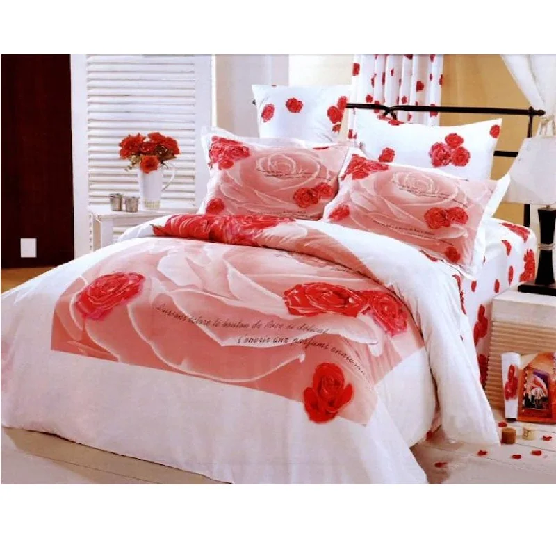 Best Prices This Week Elegant Cotton Pink & White Rose Romantic Girl Bedding Twin Duvet Cover Set Floral Print Designer 4pc Ensemble Best Prices This Week Elegant Cotton Pink & White Rose Romantic Girl Bedding Twin Duvet Cover Set Floral Print Designer 4pc Ensemble