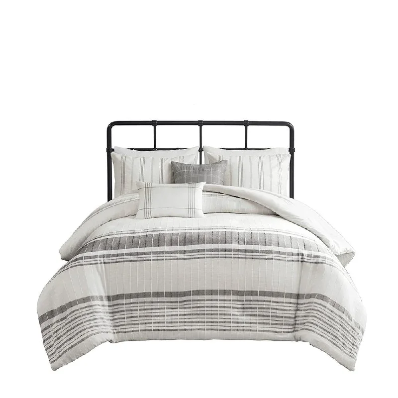 Big Discount Event 100% Cotton Morgan Jacquard Duvet Set -5 pcs. (Full)