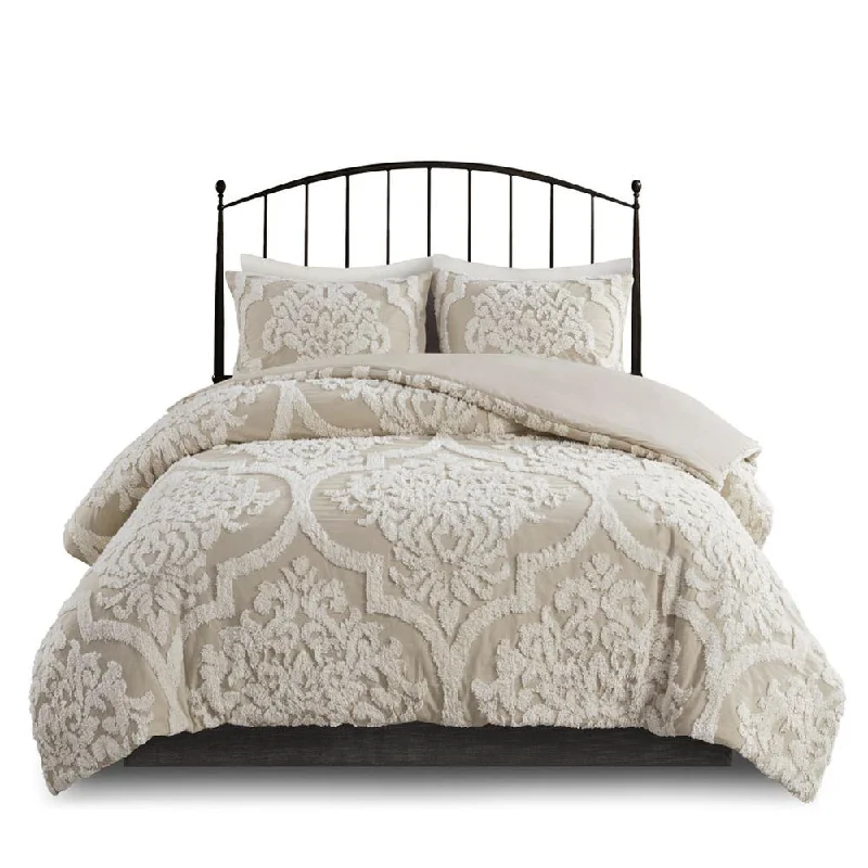 Season-End Deals 100% Cotton Viola Tufted Duvet Cover Set -3 pcs. (Full/Queen)
