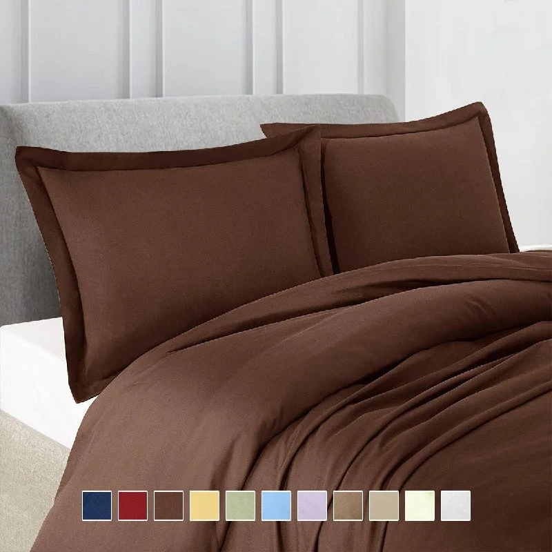 Extra Discount 100% Microfiber Solid 3-Piece Duvet Cover Set