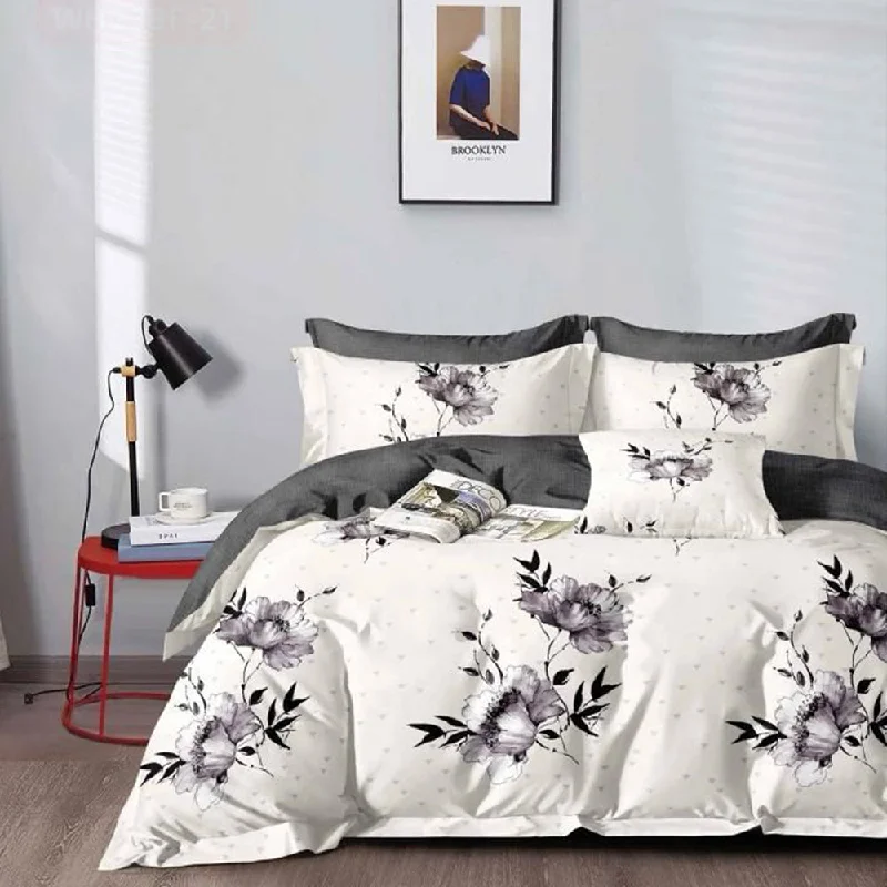 Weekend Price Breaks Premium Quality Super Soft King Size 6 pieces Duvet Cover Set 220x240cm Grey Floral Weekend Price Breaks Premium Quality Super Soft King Size 6 pieces Duvet Cover Set 220x240cm Grey Floral
