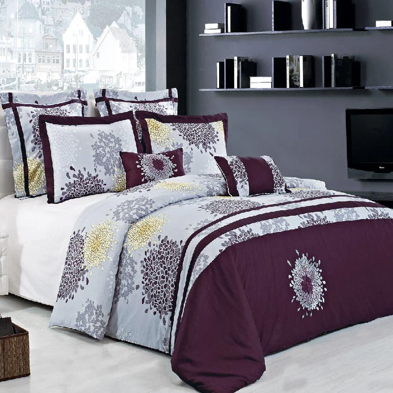 Shop & Save Today 7 Piece Fifi 100% Cotton Embroidered Duvet Cover Set