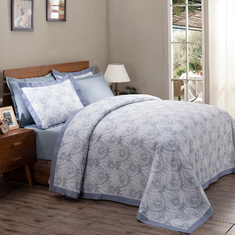 Hurry, While Stocks Last Art Nouveau Evan Blue Plain & Printed Reversible 100% Cotton Super Soft Duvet Cover with Pillow Case Hurry, While Stocks Last Art Nouveau Evan Blue Plain & Printed Reversible 100% Cotton Super Soft Duvet Cover with Pillow Case