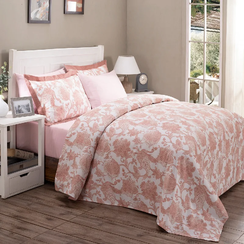 Last Chance Sale Art Nouveau Mabel Red Plain & Printed Reversible 100% Cotton Super Soft Duvet Cover with Pillow Case Last Chance Sale Art Nouveau Mabel Red Plain & Printed Reversible 100% Cotton Super Soft Duvet Cover with Pillow Case