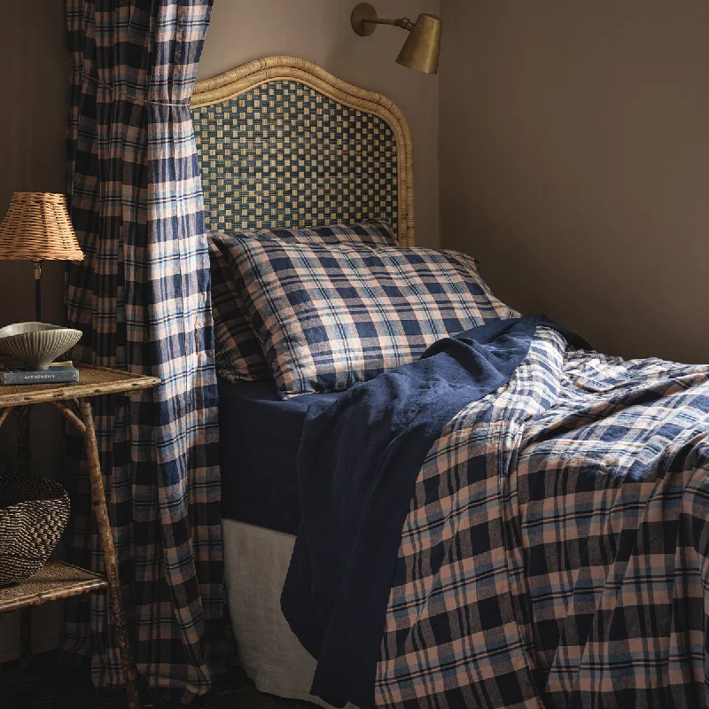 Weekend Bargain Deals Atlantic Dallington Check Linen Blend Duvet Cover