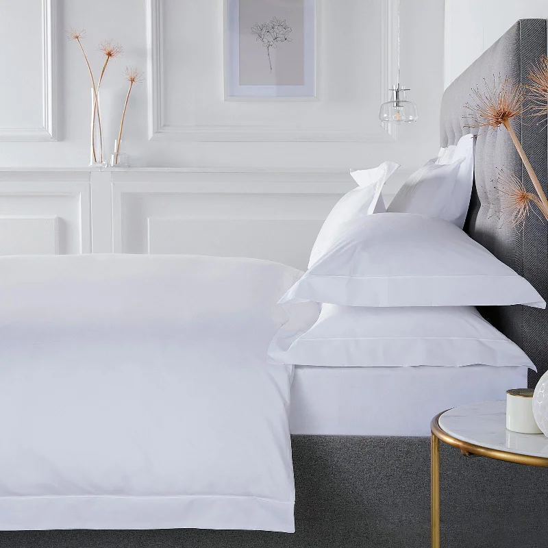 Shop & Save Big Baratta 100% Cotton White Duvet Cover Set