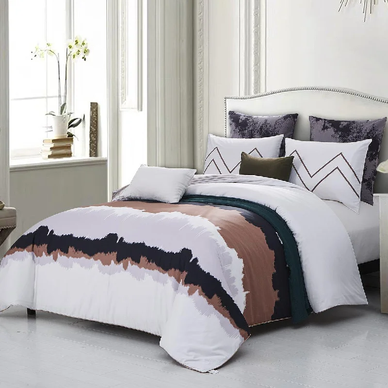Weekend Special Sale Water Color 7 Piece Cotton Duvet Cover Set