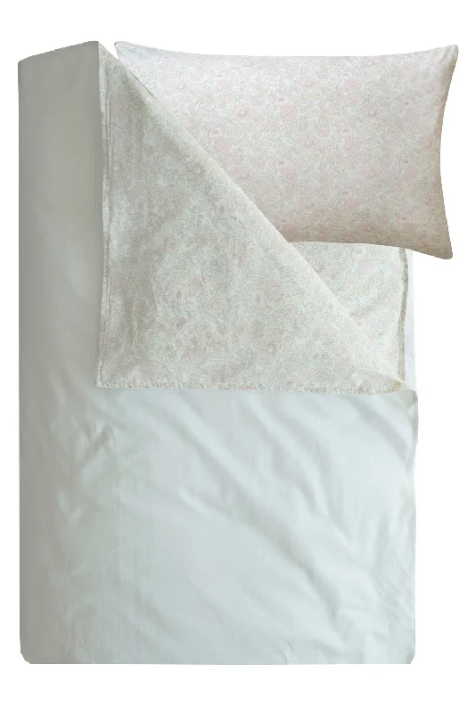 Hurry, While Stocks Last Bedding in White made with Liberty Fabric BETSY LACE