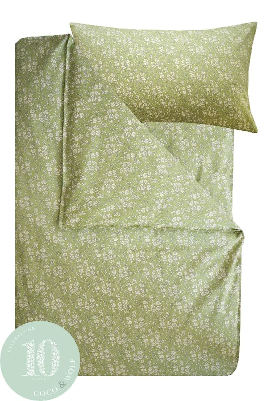 Weekend Bonanza Bedding made with Liberty Fabric CAPEL PISTACHIO