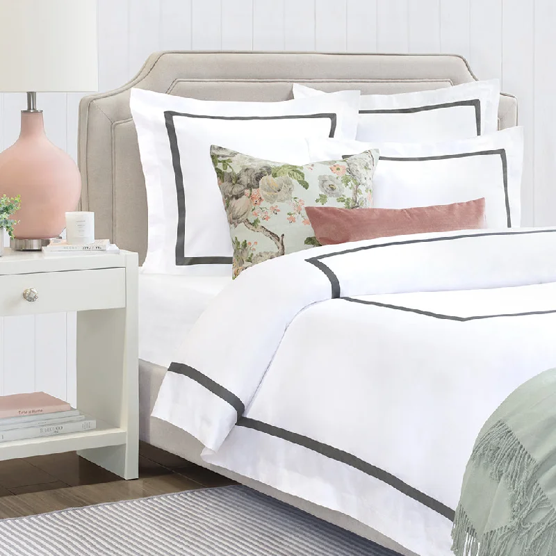 Limited Time Bargain Bella Grey Framed Percale Duvet Cover