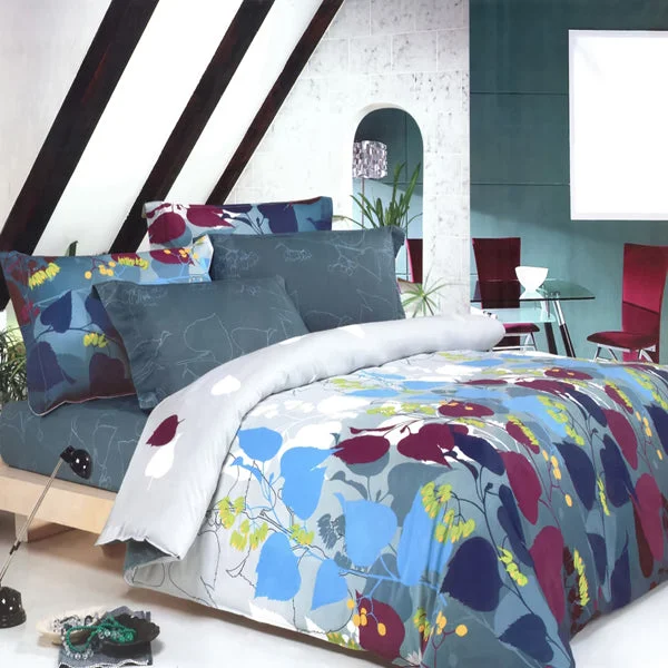 Shop & Save Now Modern Grapevine Leaf Print Bedding Duvet Cover Sets Twin or Full Gray Blue Burgundy Shop & Save Now Modern Grapevine Leaf Print Bedding Duvet Cover Sets Twin or Full Gray Blue Burgundy