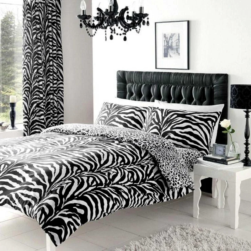 Limited Edition Black White Zebra & Leopard Animal Print Bedding Duvet / Comforter Cover Bed Set Twin Full Queen Limited Edition Black White Zebra & Leopard Animal Print Bedding Duvet / Comforter Cover Bed Set Twin Full Queen