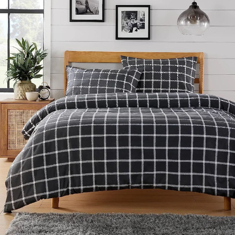 Price Slash Alert Grey Check Reversible Duvet Cover Set Soft Breathable Durable Polyester Bedding Single Double King by OLIVIA ROCCO Price Slash Alert Grey Check Reversible Duvet Cover Set Soft Breathable Durable Polyester Bedding Single Double King by OLIVIA ROCCO
