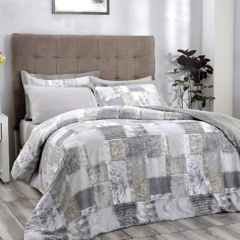 Massive Price Cuts Botanical Heritage Botanical Grunge Plain & Printed Reversible 100% Cotton Super Soft Grey Duvet Cover with Pillow Case Massive Price Cuts Botanical Heritage Botanical Grunge Plain & Printed Reversible 100% Cotton Super Soft Grey Duvet Cover with Pillow Case