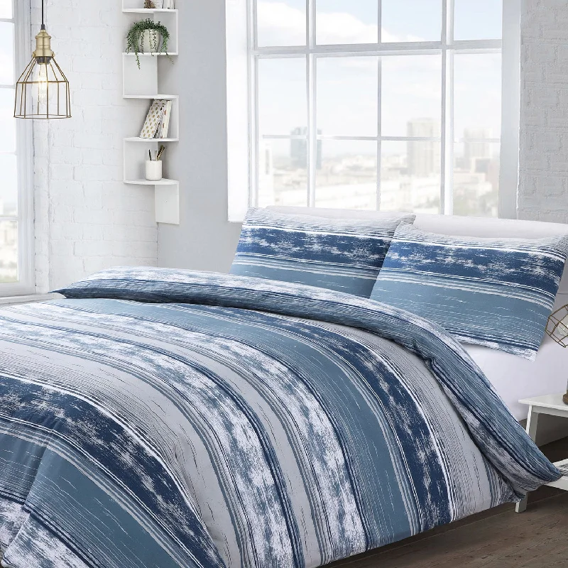 Weekend Offers and Savings Velosso Brooklyn Striped Blue Duvet Cover & Pillowcase Set Weekend Offers and Savings Velosso Brooklyn Striped Blue Duvet Cover & Pillowcase Set