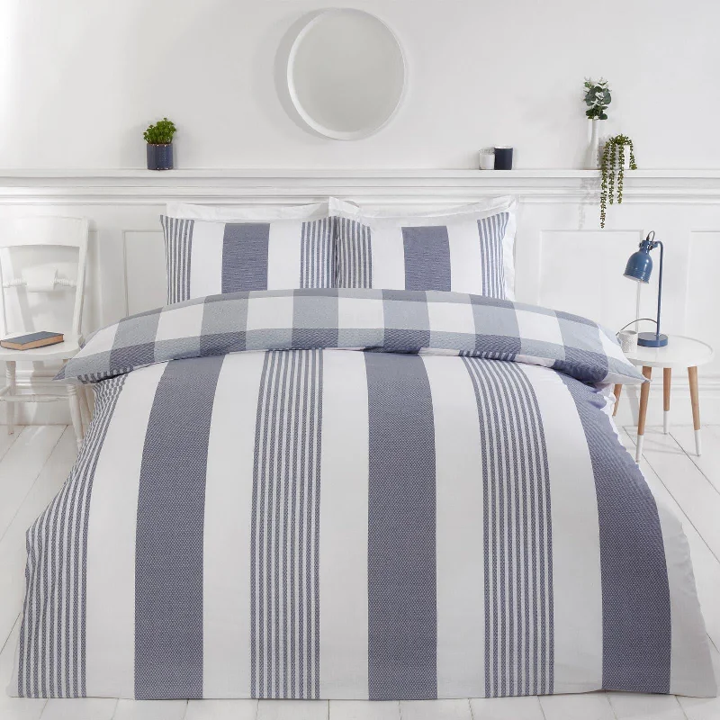 Final Sale Event Sustainable Chambray Stripe Duvet Cover Set