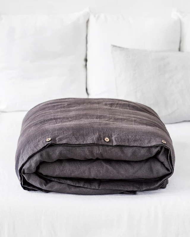 Weekend Flash Markdown Charcoal gray linen duvet cover