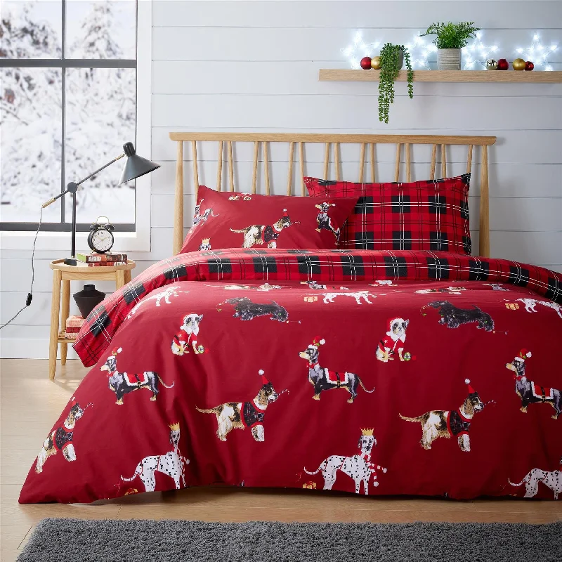Weekend Flash Sale Festive Christmas Dogs Reversible Duvet Cover Set Cotton Rich OEKO-TEX Certified Bedding in Single Double King Sizes by OLIVIA ROCCO Weekend Flash Sale Festive Christmas Dogs Reversible Duvet Cover Set Cotton Rich OEKO-TEX Certified Bedding in Single Double King Sizes by OLIVIA ROCCO