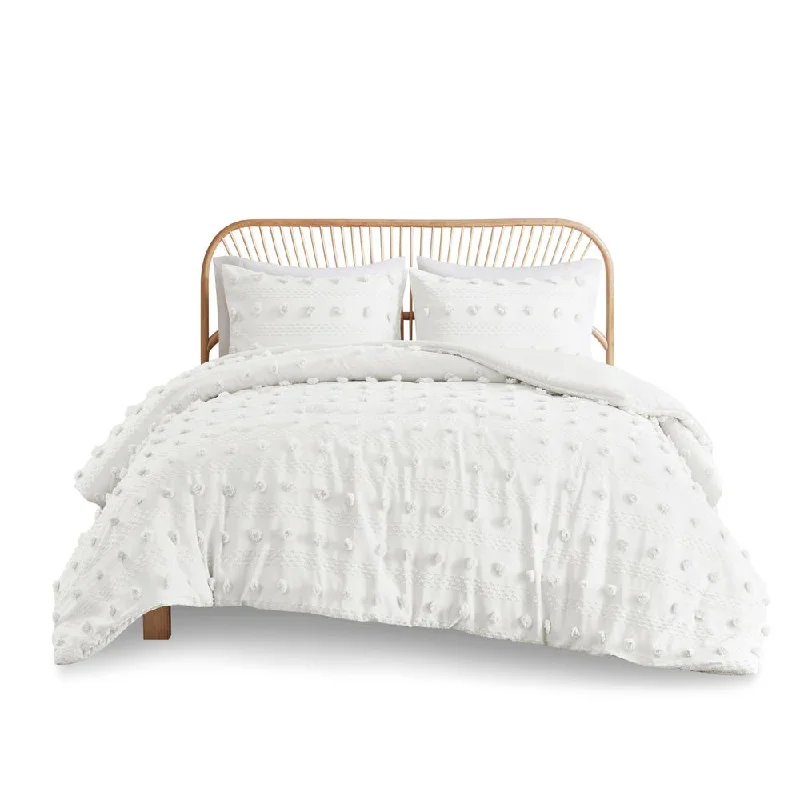 Limited-Time Deal Lucy Clip Jacquard Duvet Cover Set (Full/Queen)