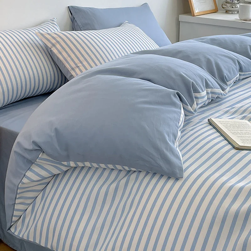 Best Deal of the Day Coastal Washed Cotton Striped Duvet Cover & Pillowcases