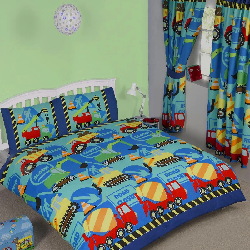 Weekend Exclusive Discounts Blue Construction Truck Equipment Kids Bedding Full Duvet Cover / Comforter Cover Bed Set or Curtains Weekend Exclusive Discounts Blue Construction Truck Equipment Kids Bedding Full Duvet Cover / Comforter Cover Bed Set or Curtains