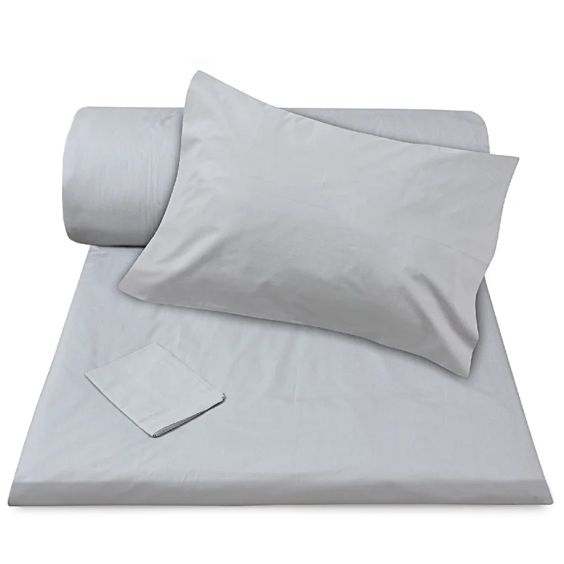 Weekend Discount Rush Silver Plain Duvet Cover + Pillowcases (350 TC)