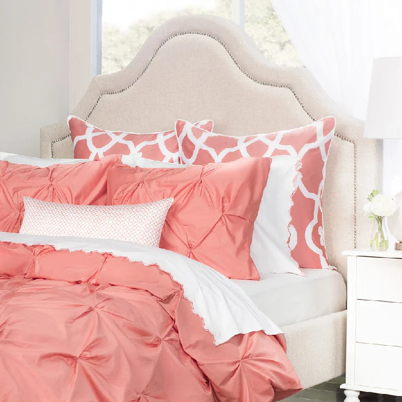 Best Price Ever Coral Valencia Pintuck Duvet Cover
