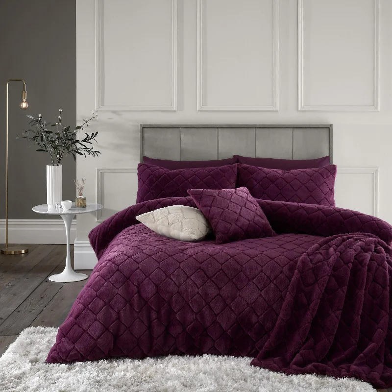 Weekend Buy One Get One Cosy Diamond Duvet Cover Set Plum