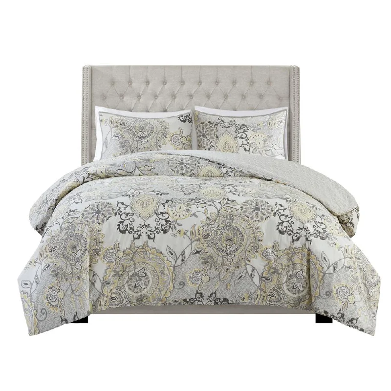 Weekend Sale Frenzy Cotton Floral Reversible Duvet Cover Set -3 pcs.(Full/Queen)