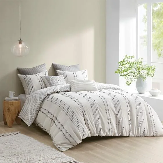 Get It Now Cotton Jacquard Duvet Cover Set -3 pcs. (Full/Queen)