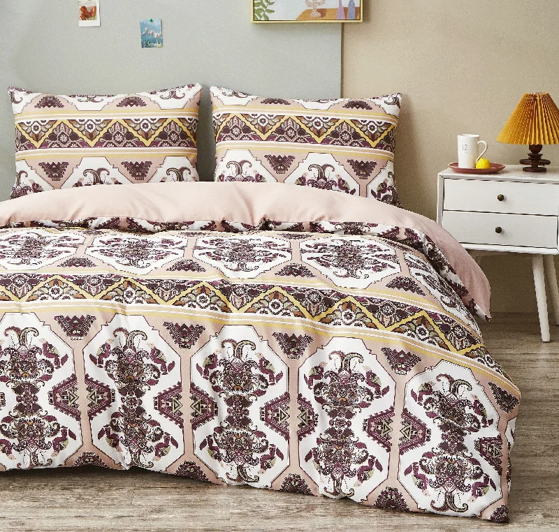 Best Prices This Week DaDa Bedding Majestic Oriental Kilim Duvet Cover - w/ Pillow Cases Royal Persian Traditional Design Intricate Ornate Ornament Print
