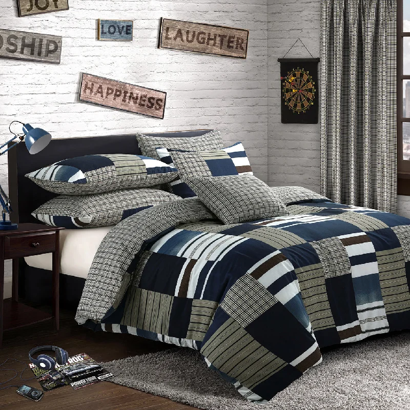 Shop & Save More Velosso Denim Patchwork Duvet Cover & Pillowcase Set