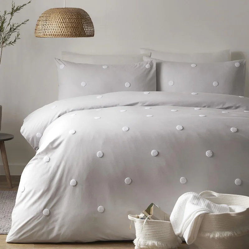 One-Stop Shop Sale Dot Garden Duvet Cover Set Silver