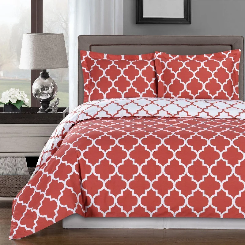Best Offers Quatrefoil Pattern Duvet Cover Set - Meridian
