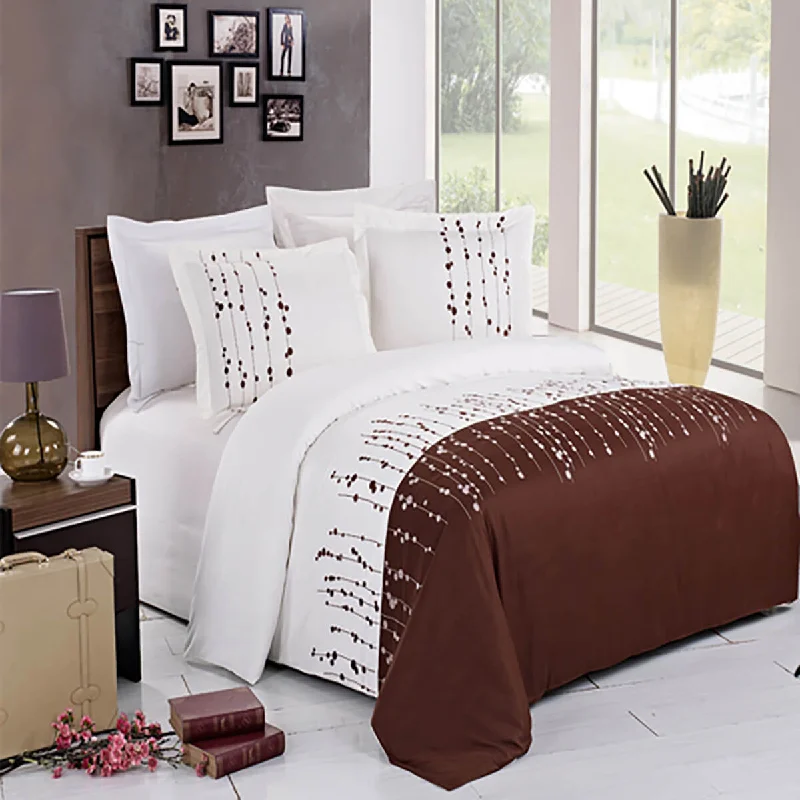 Weekend Deal Rush Ellis Embroidered 3-Piece Duvet Cover Sets