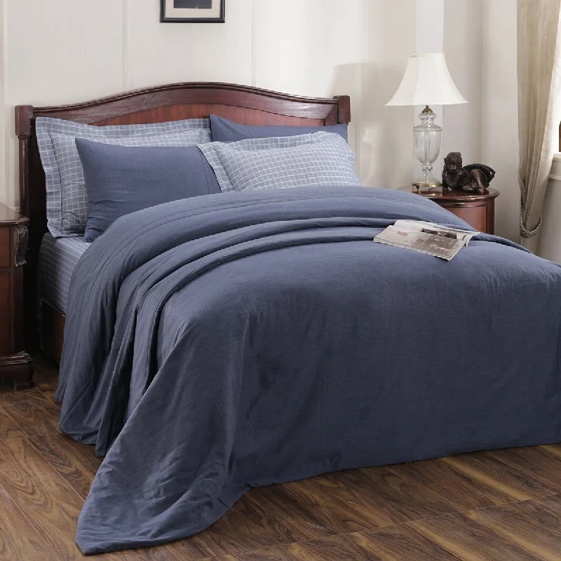 Exclusive Savings Emmie Reversible Made With Egyptian Cotton Ultra Soft Blue Duvet Cover with Pillow Case Exclusive Savings Emmie Reversible Made With Egyptian Cotton Ultra Soft Blue Duvet Cover with Pillow Case