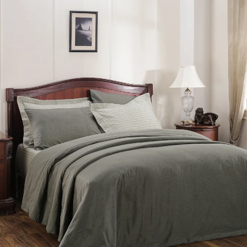 Instant Discount Emmie Reversible Made With Egyptian Cotton Ultra Soft Green Duvet Cover with Pillow Case Instant Discount Emmie Reversible Made With Egyptian Cotton Ultra Soft Green Duvet Cover with Pillow Case