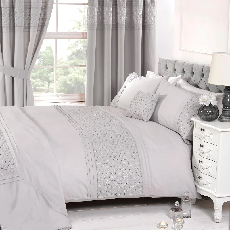 Big Offers Everdean Duvet Cover Set Grey