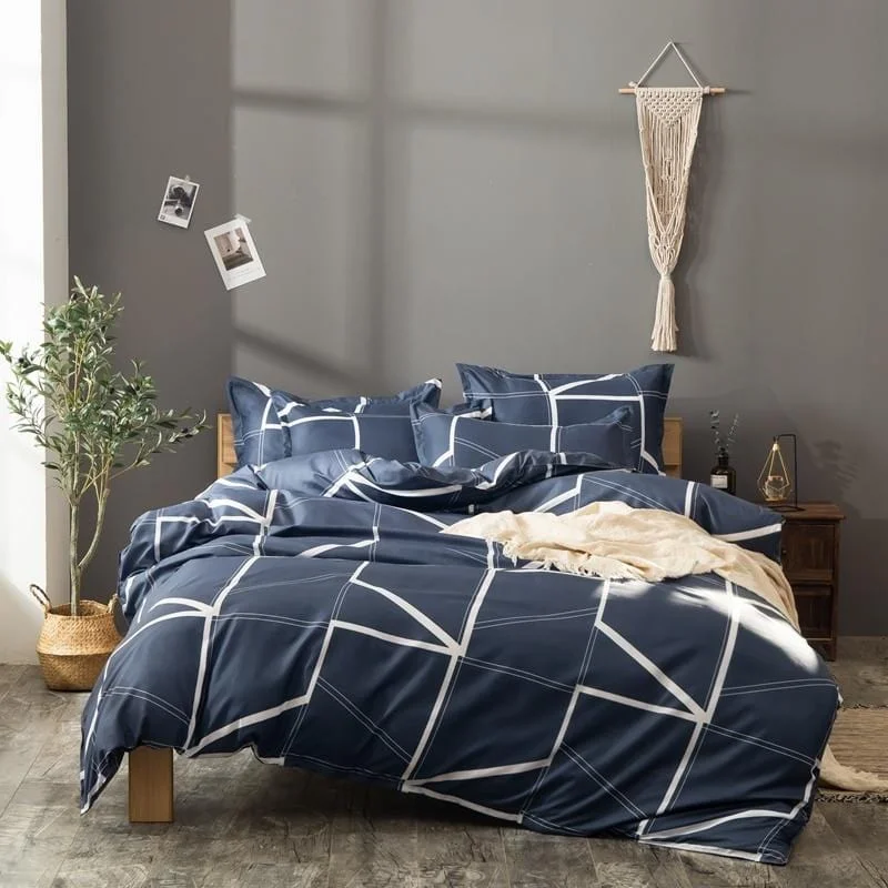 Weekend Exclusive Discounts Geometric Stripe Duvet Cover