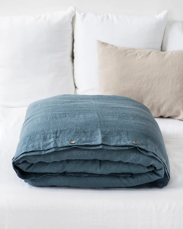 Weekend Hot Prices Gray blue linen duvet cover