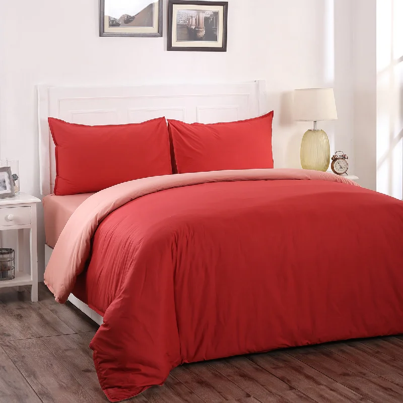 Today’s Special Discount Hannah Percale 100% Cotton Reversible Easy Care Lacquer Red/Peach Blossom Duvet Cover with Pillow Case Today’s Special Discount Hannah Percale 100% Cotton Reversible Easy Care Lacquer Red/Peach Blossom Duvet Cover with Pillow Case
