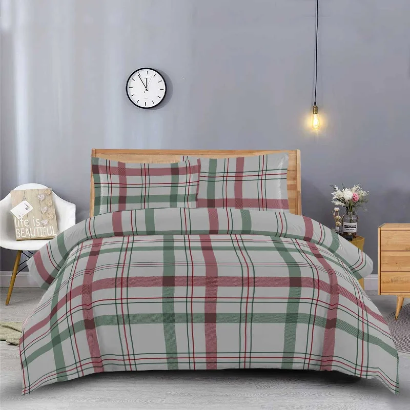 Weekend Hot Savings Heavyweight Printed Flannel Duvet Covers 170GSM - Dessines Plaid Weekend Hot Savings Heavyweight Printed Flannel Duvet Covers 170GSM - Dessines Plaid