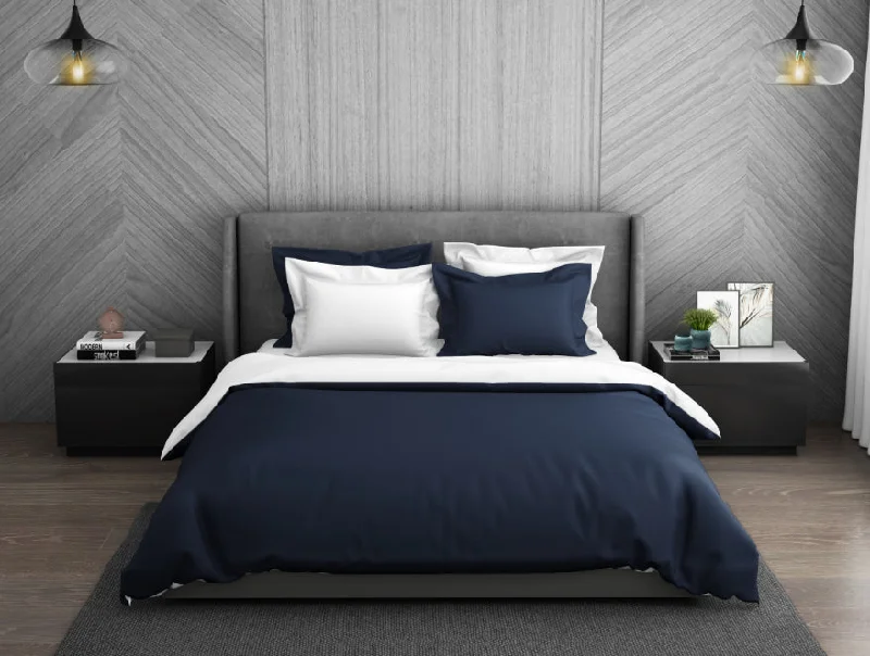 Weekend Buy One Get One Solid Midnight Blue - Dark Blue 100% Cotton Double Duvet Cover - Hygro By Spaces Weekend Buy One Get One Solid Midnight Blue - Dark Blue 100% Cotton Double Duvet Cover - Hygro By Spaces