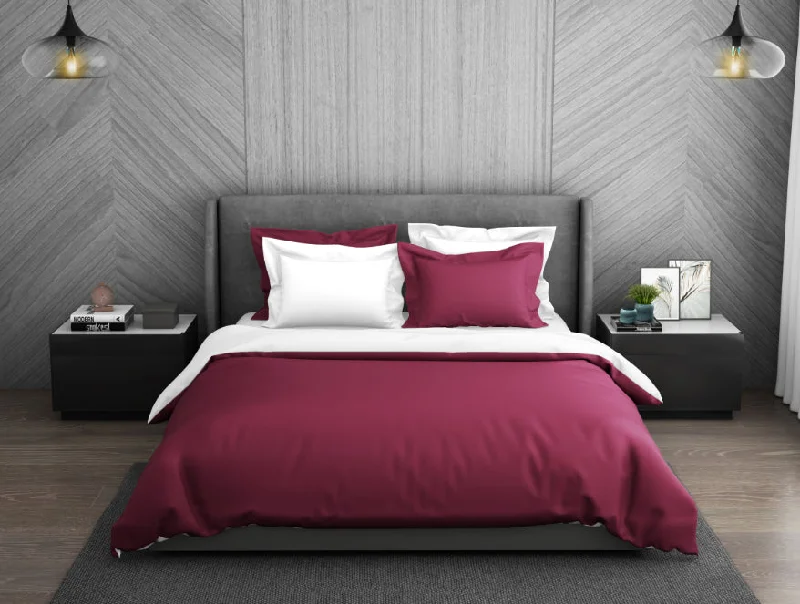 Weekend Discount Rush Solid Sangaria - Dark Violet 100% Cotton Double Duvet Cover - Hygro By Spaces Weekend Discount Rush Solid Sangaria - Dark Violet 100% Cotton Double Duvet Cover - Hygro By Spaces