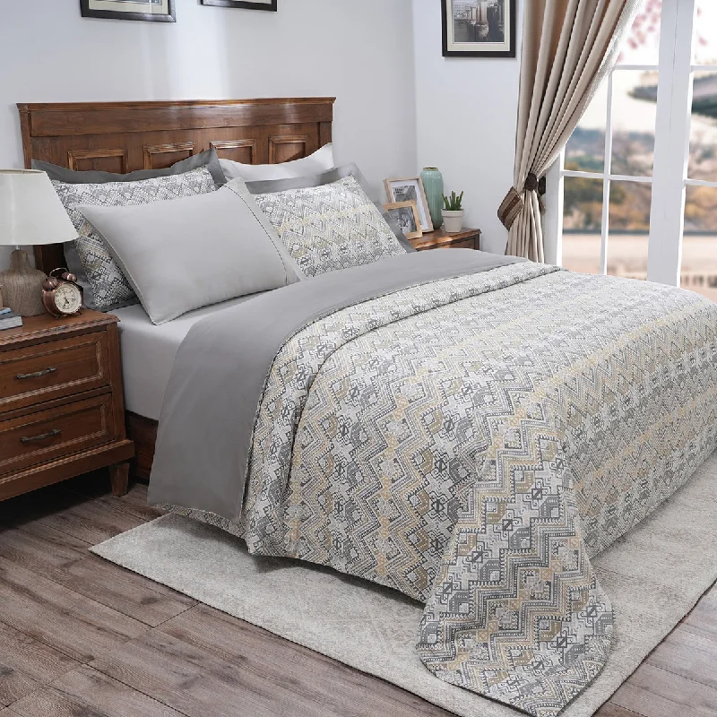Today Only Indigenous Artisan Aztec Stripe 100%Cotton Printed Neutral Duvet Cover With Pillow Case Today Only Indigenous Artisan Aztec Stripe 100%Cotton Printed Neutral Duvet Cover With Pillow Case