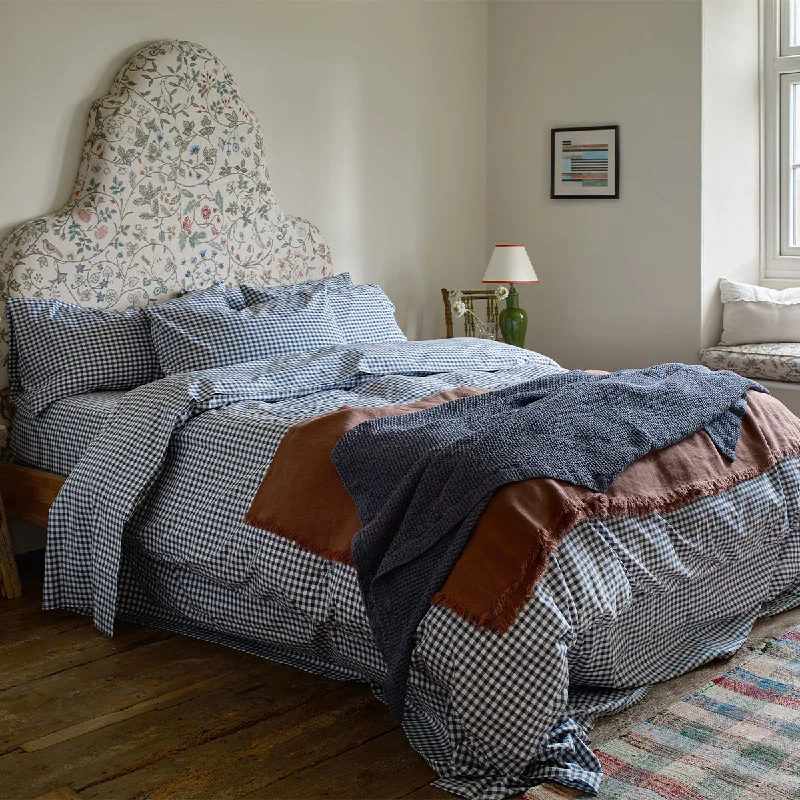 Weekend Bargain Weekends Indigo Small Gingham Cotton Duvet Cover
