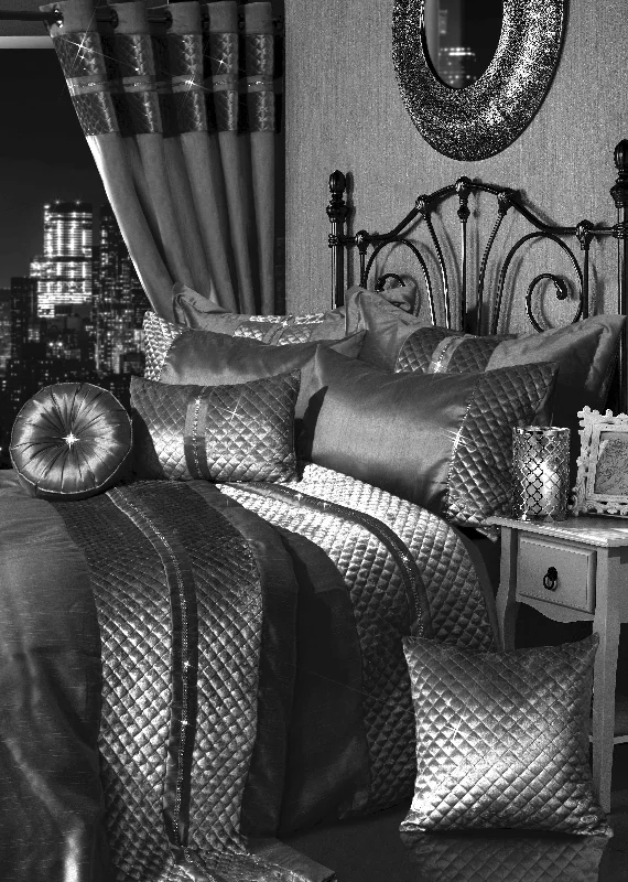 Massive Sale Event Kylie Duvet Set Luxurious Charcoal Gold Velvet Bedding with Quilted Trim & Diamante Detailing in Various Sizes by OLIVIA ROCCO Massive Sale Event Kylie Duvet Set Luxurious Charcoal Gold Velvet Bedding with Quilted Trim & Diamante Detailing in Various Sizes by OLIVIA ROCCO